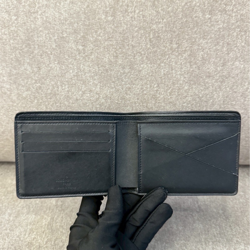 LV黑棋盤格短夾-5