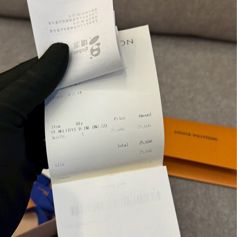 LV黑棋盤格短夾-7