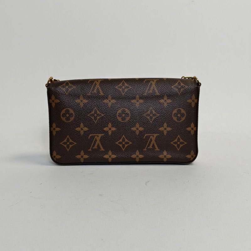 LOUIS VUITTON POCHETTEFELICIE三合一鏈條包老花PVC晶片肩背包-2