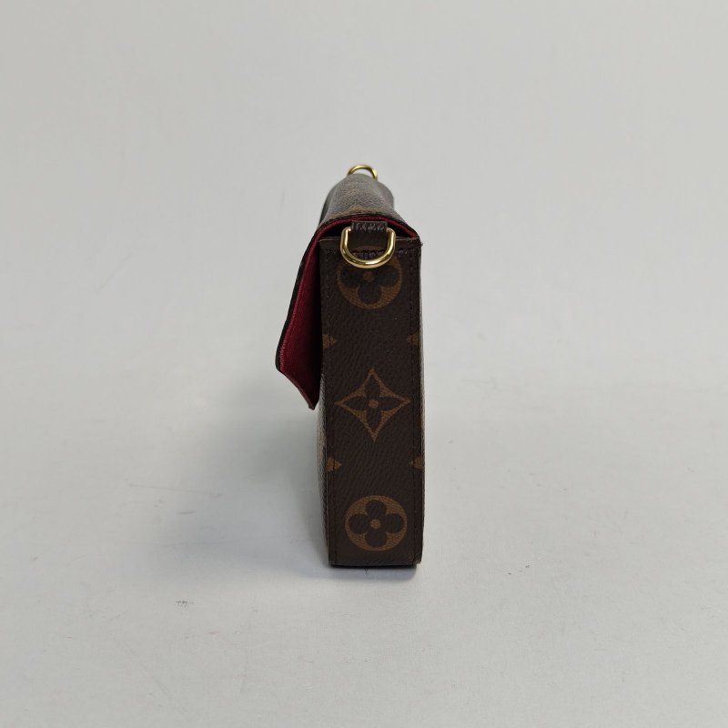 LOUIS VUITTON POCHETTEFELICIE三合一鏈條包老花PVC晶片肩背包-3