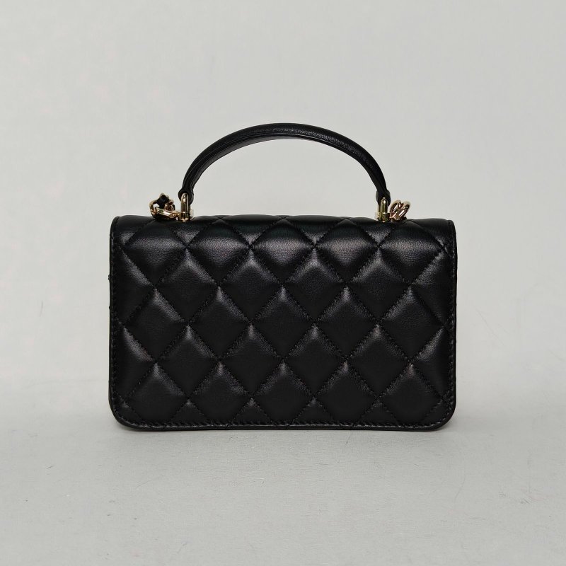 CHANEL CF手提WOC17黑色羊皮鐳射標金扣肩背包-2
