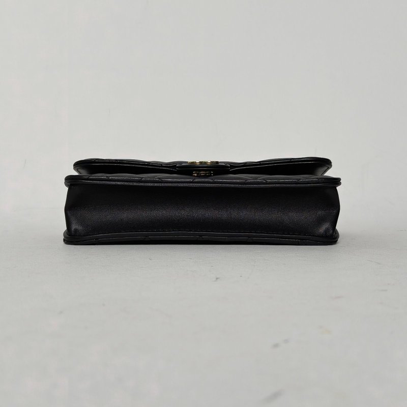 CHANEL CF手提WOC17黑色羊皮鐳射標金扣肩背包-4