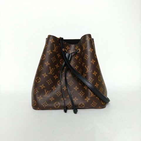 LOUIS VUITTON NÉONOÉ水桶包中號26黑色內裏老花PVC金扣2017肩背包