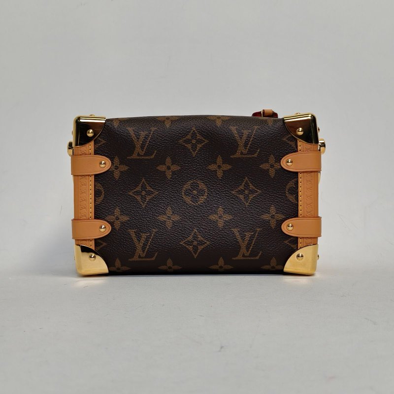 LOUIS VUITTON SideTrunk軟盒子包小號18老花PVC晶片肩背包-2