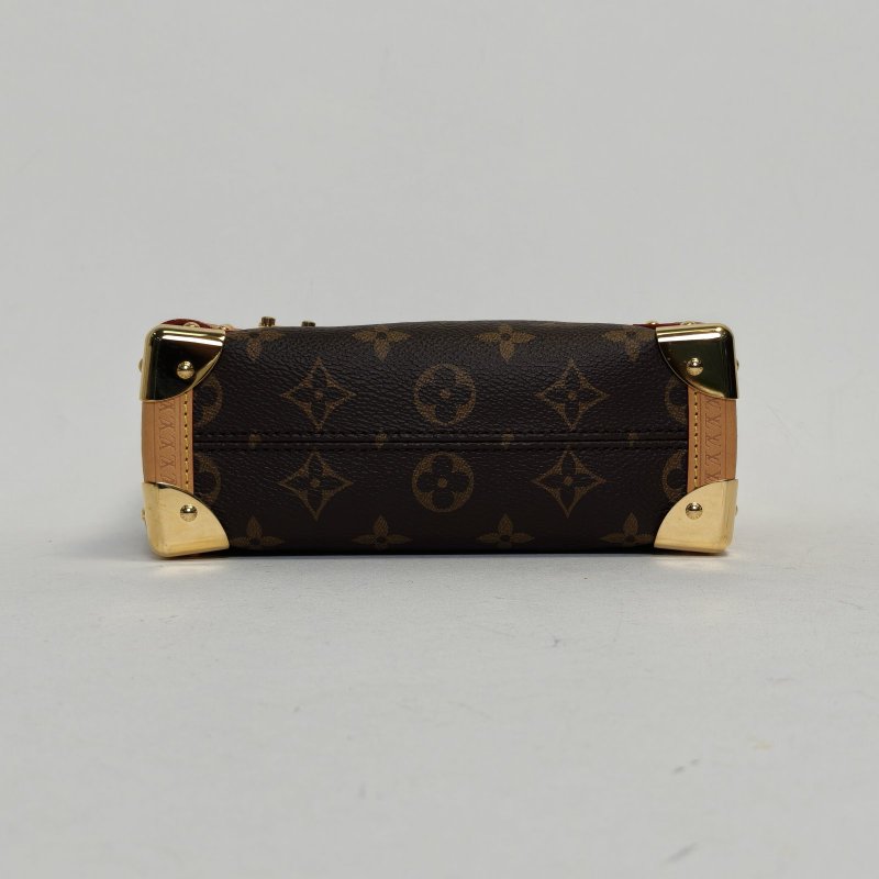 LOUIS VUITTON SideTrunk軟盒子包小號18老花PVC晶片肩背包-4