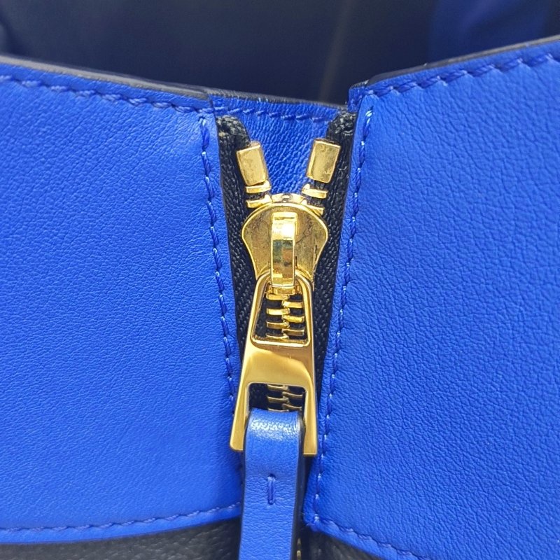 LOEWE Hammock 小號藍色牛皮吊床包單肩包手提包斜挎包 金色五金 可拆卸肩帶 9.8新-8