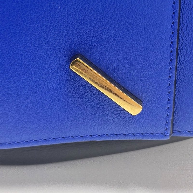 LOEWE Hammock 小號藍色牛皮吊床包單肩包手提包斜挎包 金色五金 可拆卸肩帶 9.8新-10