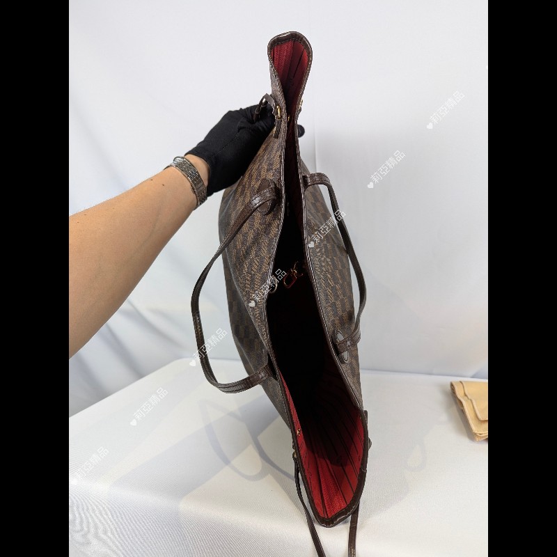 莉亞精品♡LV 棋盤格Neverfull 二手美包-14