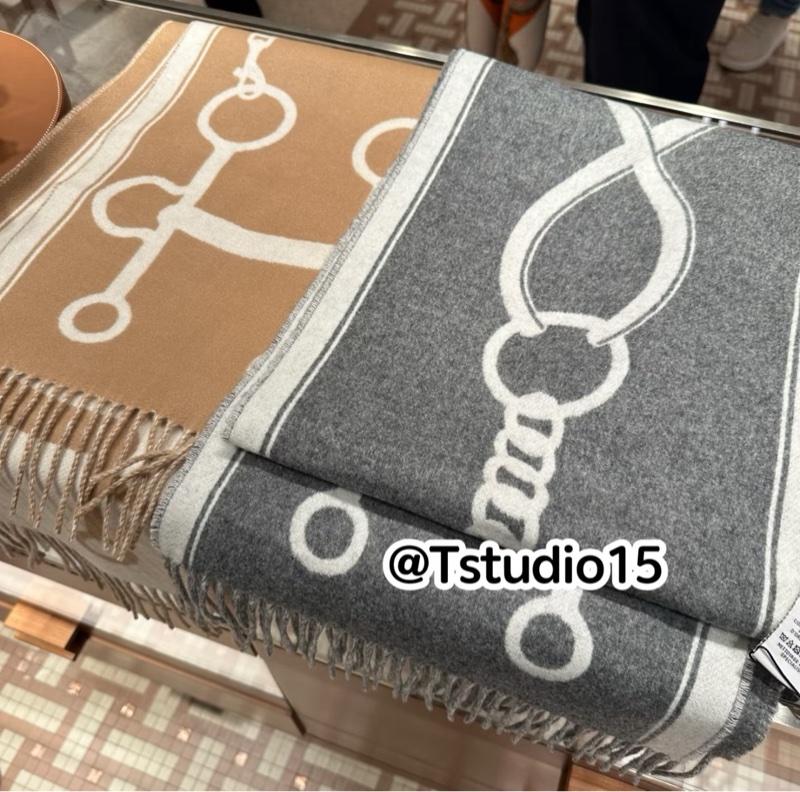 💖Hermes 圍巾 Echarpe Casaque More 馬銜圈圈💖 全新-2