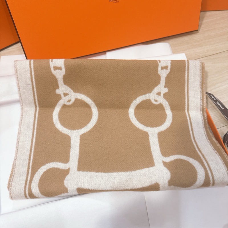 💖Hermes 圍巾 Echarpe Casaque More 馬銜圈圈💖 全新-3