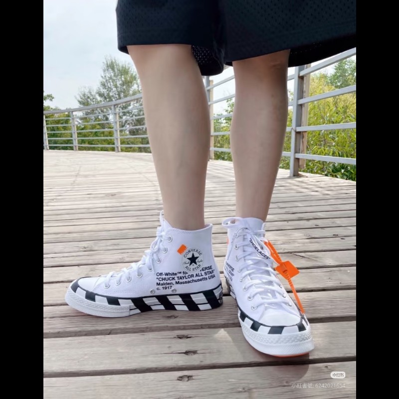 莉亞精品♡Off-White x Converse Chuck Taylor
All-Star 70 Hi 聯名款帆布鞋 二手美鞋-1