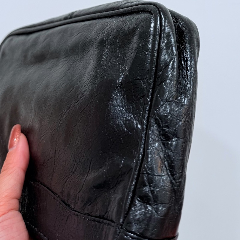 BALENCIAGA 巴黎世家 METALLIC EDGE HIP all black腋下包 麻將包 肩背包 斜背包-19