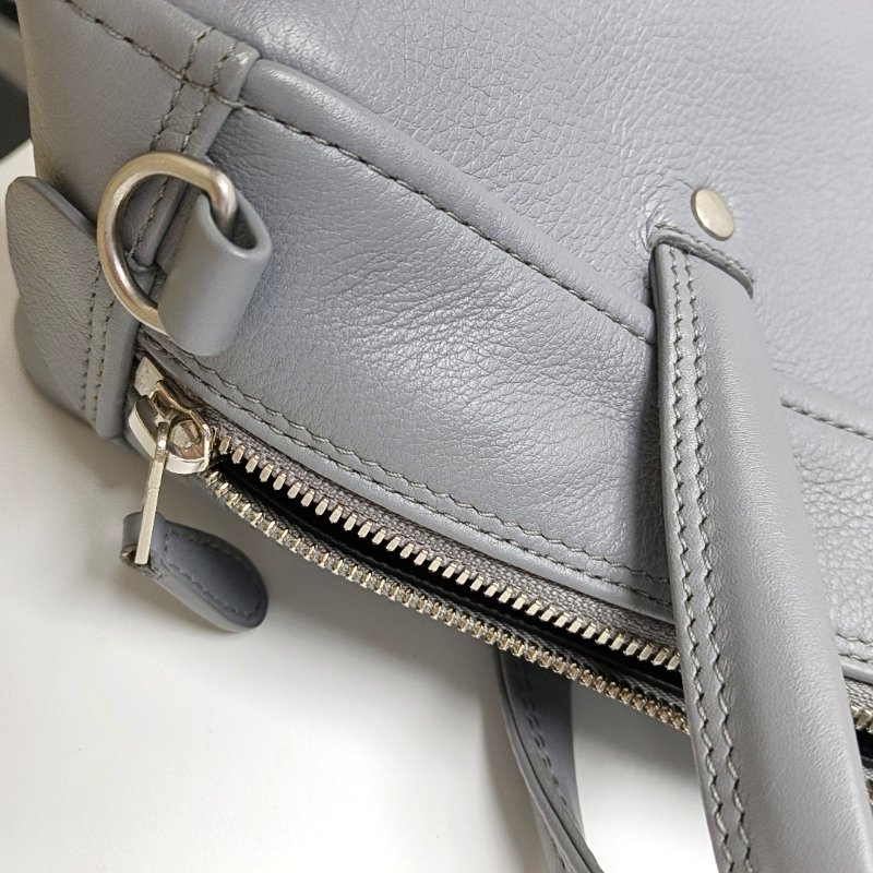 BALENCIAGA Triangle小號灰色牛皮印花單肩包斜挎包手提包 銀色五金 可拆卸肩帶-9