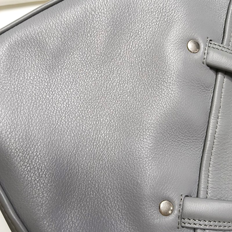 BALENCIAGA Triangle小號灰色牛皮印花單肩包斜挎包手提包 銀色五金 可拆卸肩帶-10