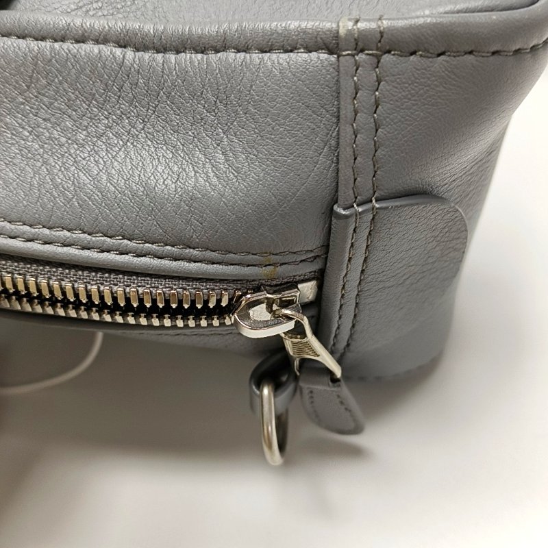 BALENCIAGA Triangle小號灰色牛皮印花單肩包斜挎包手提包 銀色五金 可拆卸肩帶-11