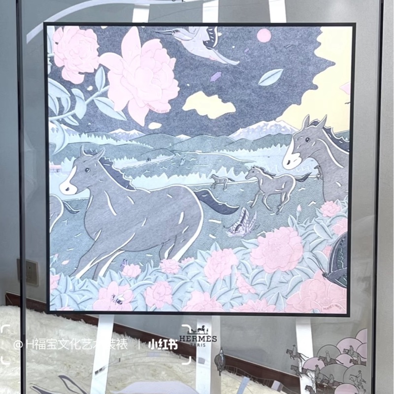 Hermes 愛馬仕 70x70 cm 絲巾 風中沈醉 全新-3