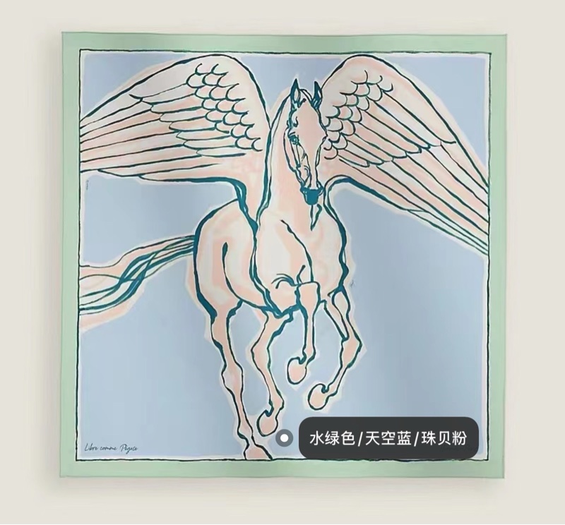 💖Hermes 愛馬仕 自由飛馬 90x90cm 絲巾💖 全新-0