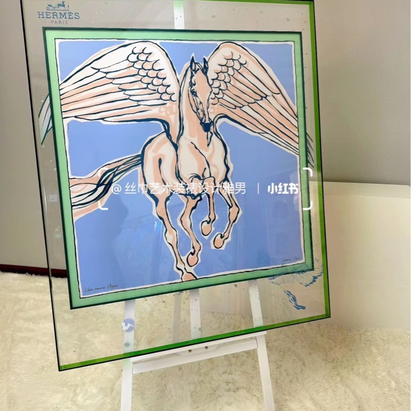 💖Hermes 愛馬仕 自由飛馬 90x90cm 絲巾💖 全新-1