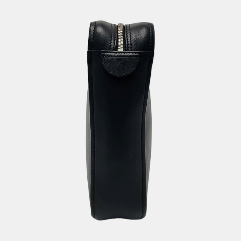 BALENCIAGA Triangle 黑色牛皮印花單肩包斜挎包手提包 銀色五金 可拆卸肩帶-3