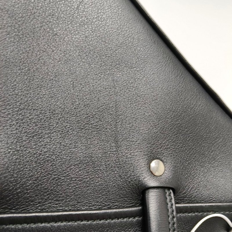 BALENCIAGA Triangle 黑色牛皮印花單肩包斜挎包手提包 銀色五金 可拆卸肩帶-8