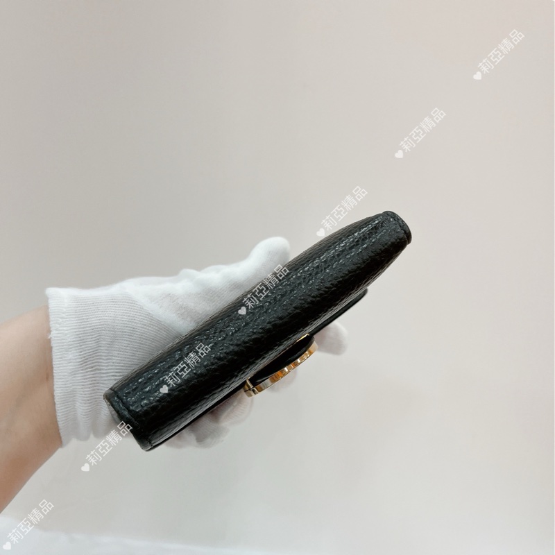 莉亞精品♡Gucci 615525 釦式短夾 黑色 二手-6