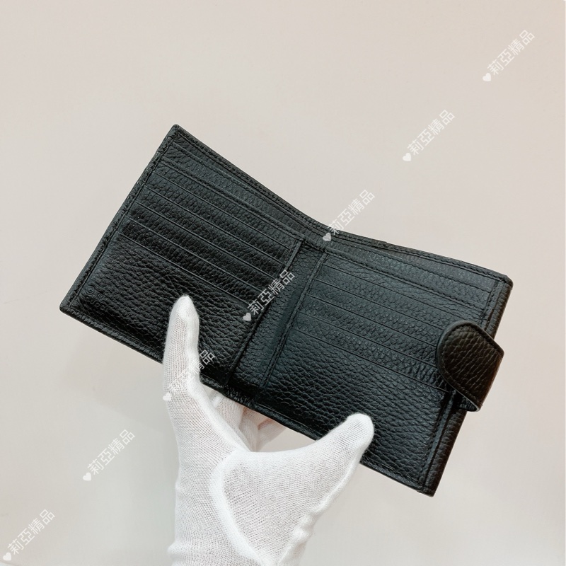 莉亞精品♡Gucci 615525 釦式短夾 黑色 二手-11