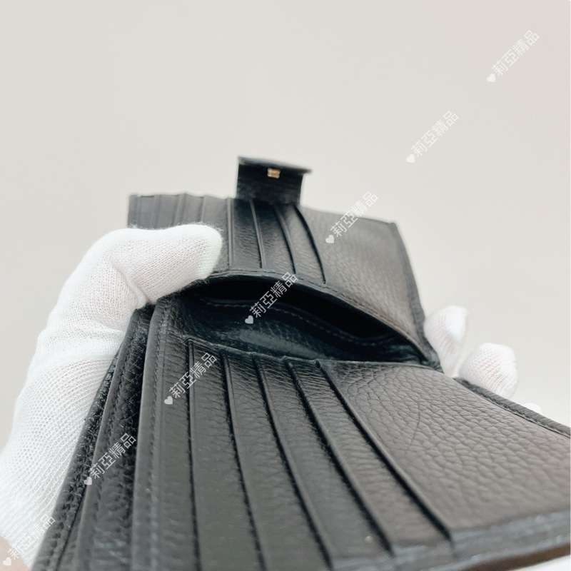 莉亞精品♡Gucci 615525 釦式短夾 黑色 二手-13