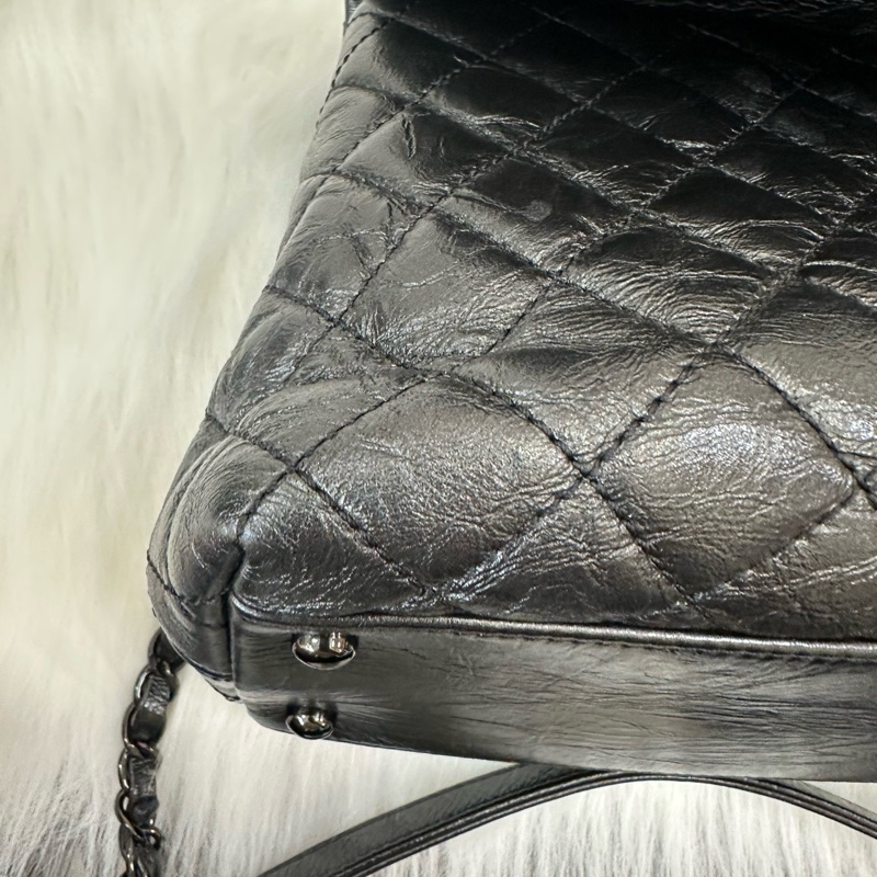 Chanelcoco handle 黑色油蜡皮中号黑扣 尺寸約28*18cm 年份29開-5