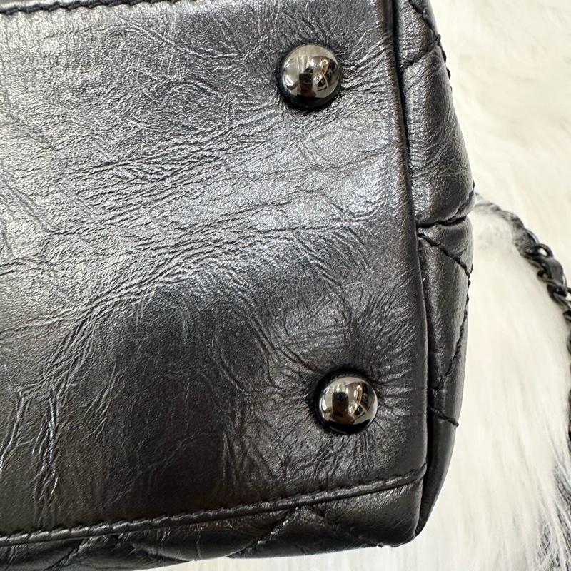 Chanelcoco handle 黑色油蜡皮中号黑扣 尺寸約28*18cm 年份29開-8