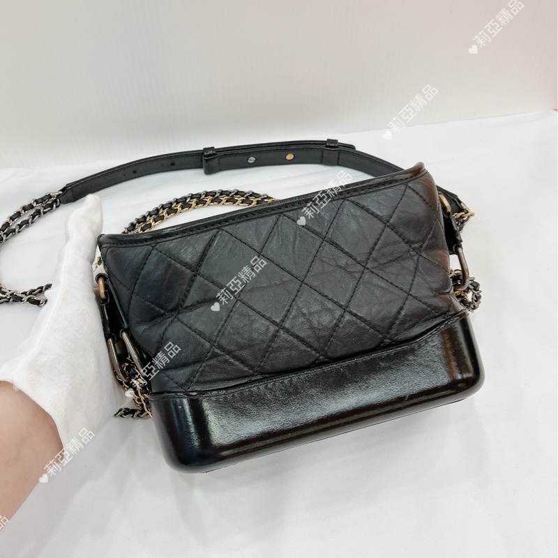 莉亞精品♡Chanel AS0865 皮穿練字母手把 流浪包 二手-3