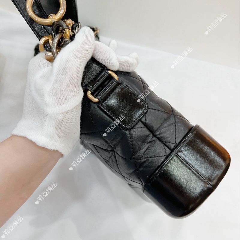 莉亞精品♡Chanel AS0865 皮穿練字母手把 流浪包 二手-5