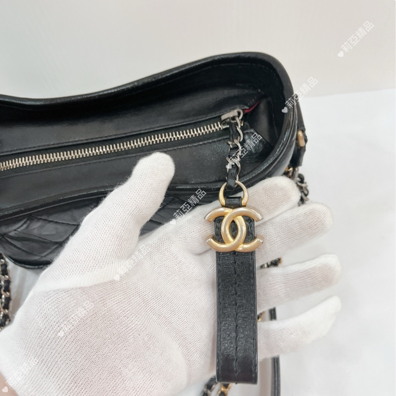 莉亞精品♡Chanel AS0865 皮穿練字母手把 流浪包 二手-13