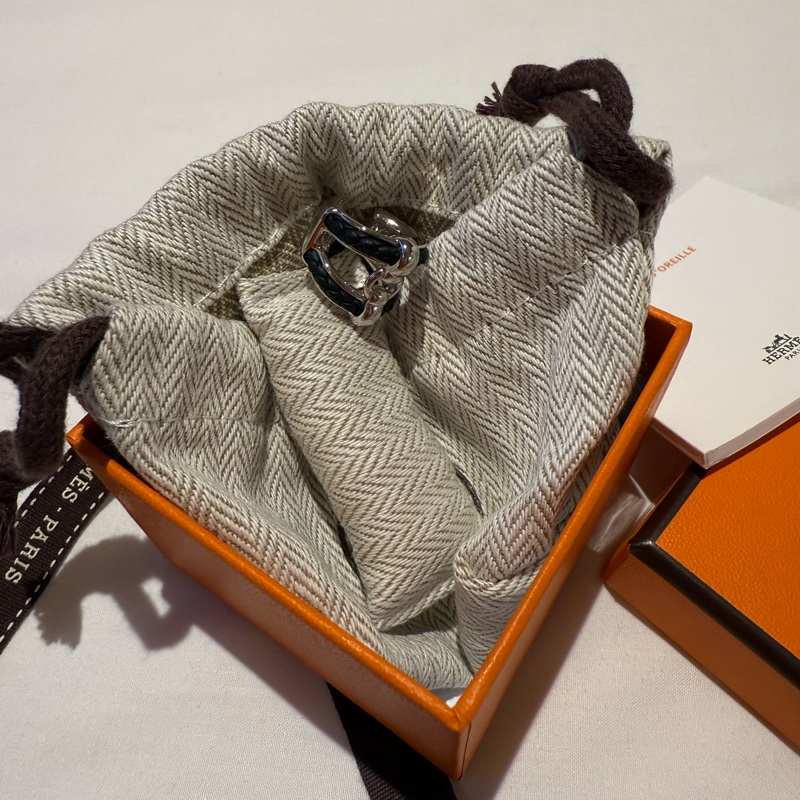 💖Hermes 耳夾 黑銀配色 男女適用💖 全新-3