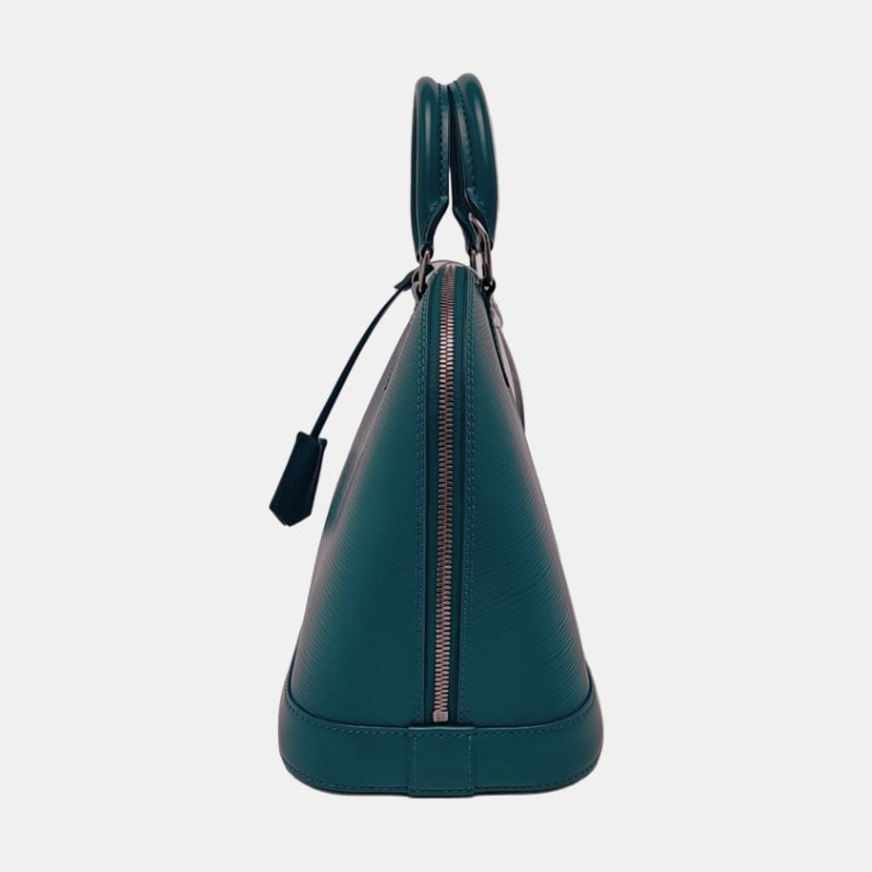 LOUIS VUITTON ALMA小號藍色EPI牛皮水波紋貝殼包手提包 銀色五金-2