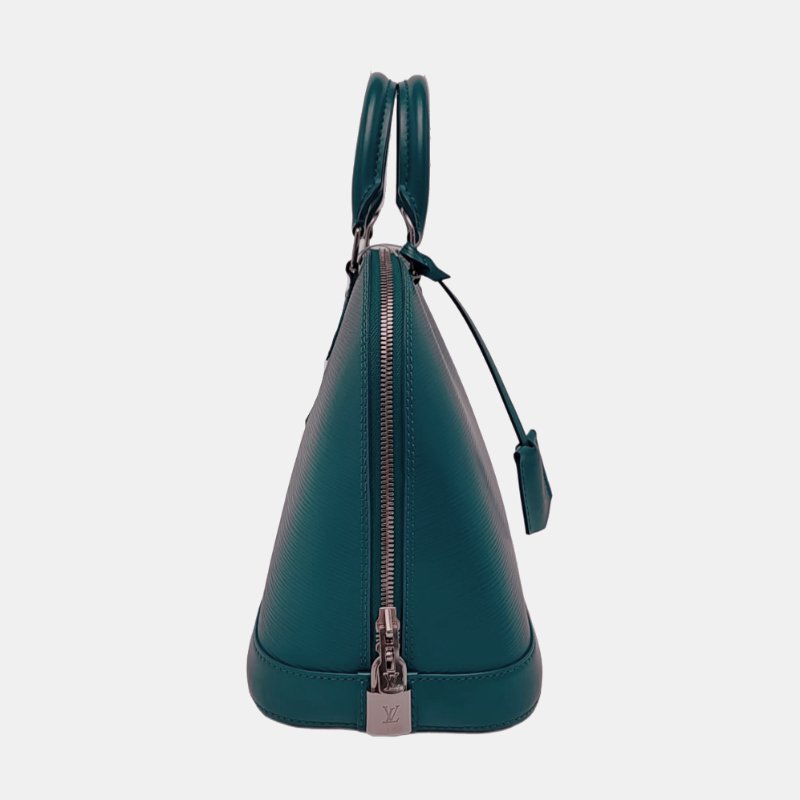 LOUIS VUITTON ALMA小號藍色EPI牛皮水波紋貝殼包手提包 銀色五金-3