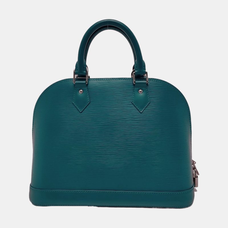 LOUIS VUITTON ALMA小號藍色EPI牛皮水波紋貝殼包手提包 銀色五金-4