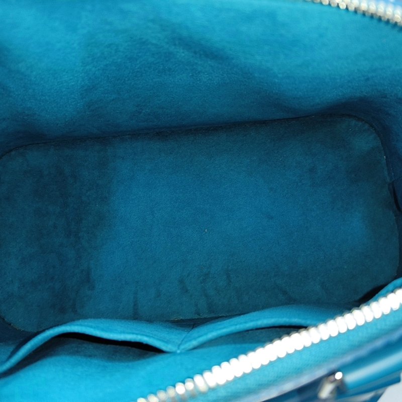 LOUIS VUITTON ALMA小號藍色EPI牛皮水波紋貝殼包手提包 銀色五金-6