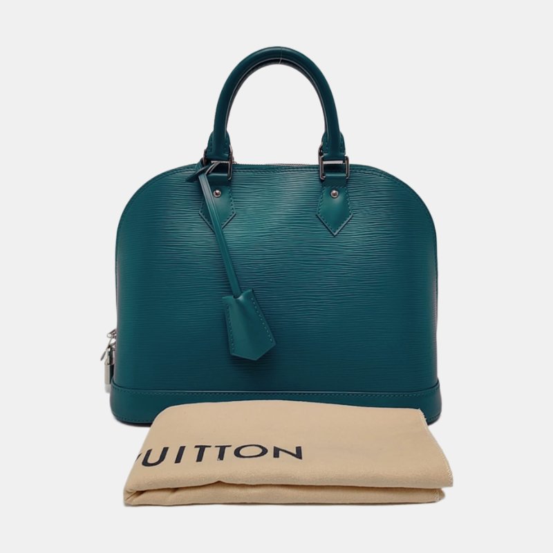 LOUIS VUITTON ALMA小號藍色EPI牛皮水波紋貝殼包手提包 銀色五金-7