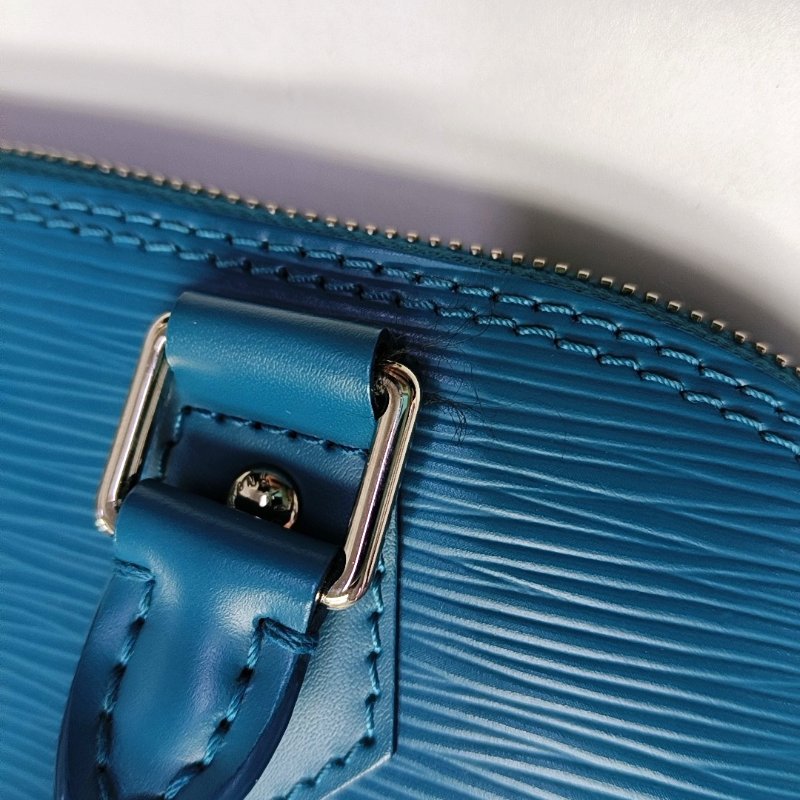 LOUIS VUITTON ALMA小號藍色EPI牛皮水波紋貝殼包手提包 銀色五金-8