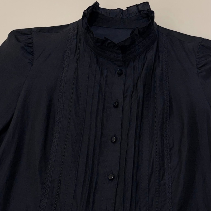 Burberry 藍標 花邊蕾絲戰馬上衣 深藍-4