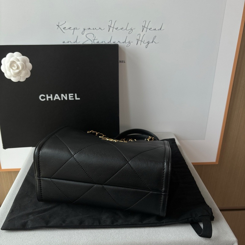 Chanel 黑金Tote 購物袋 小牛皮 包型不塌 上身超美🔥-7