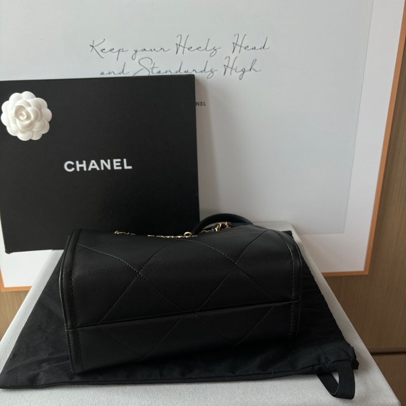Chanel 黑金Tote 購物袋 小牛皮 包型不塌 上身超美🔥-8