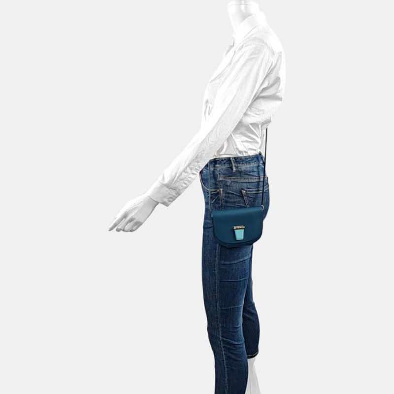 HERMÈS Convoyeur 迷你新牛仔藍Evercolor牛皮單肩包斜挎包 銀色五金 T刻 可拆卸肩帶 9.8新-1