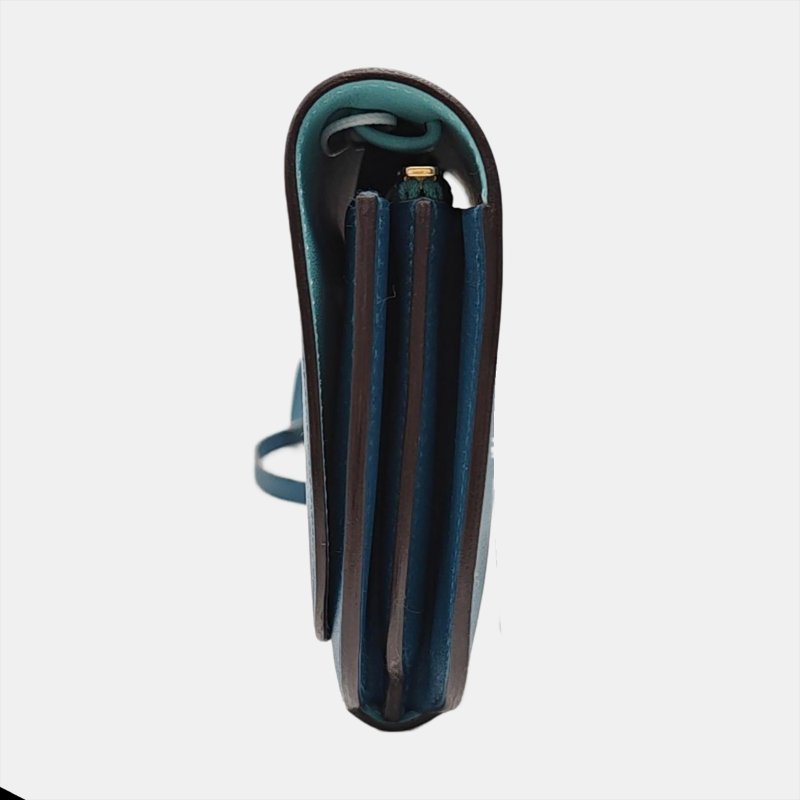 HERMÈS Convoyeur 迷你新牛仔藍Evercolor牛皮單肩包斜挎包 銀色五金 T刻 可拆卸肩帶 9.8新-2