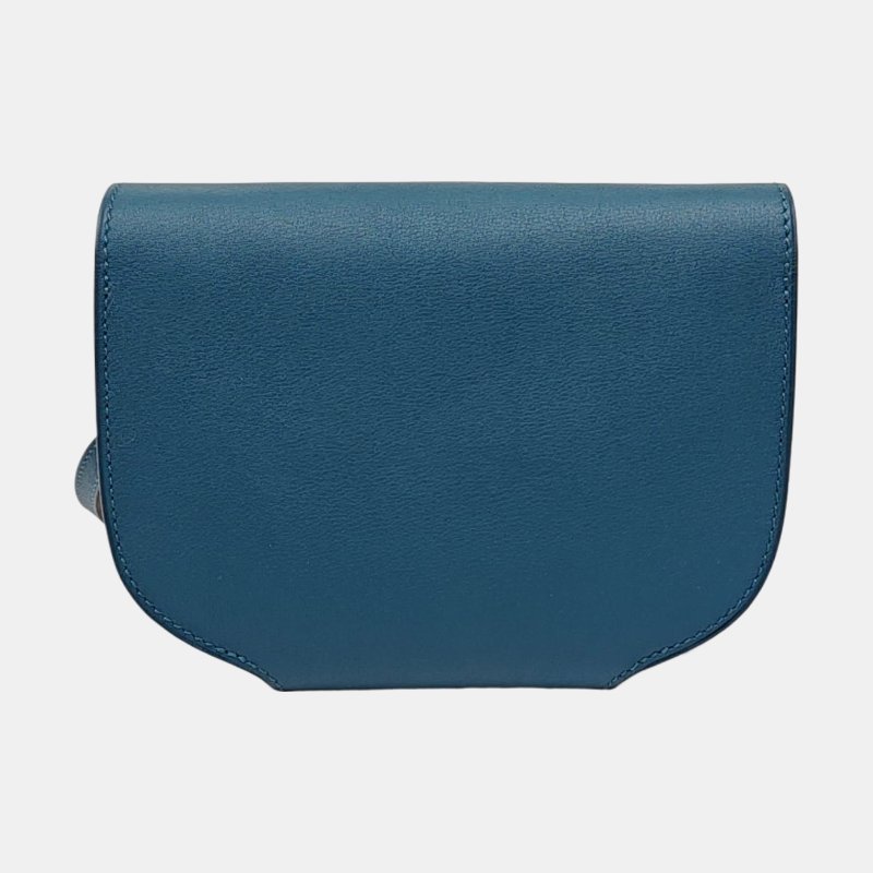 HERMÈS Convoyeur 迷你新牛仔藍Evercolor牛皮單肩包斜挎包 銀色五金 T刻 可拆卸肩帶 9.8新-4