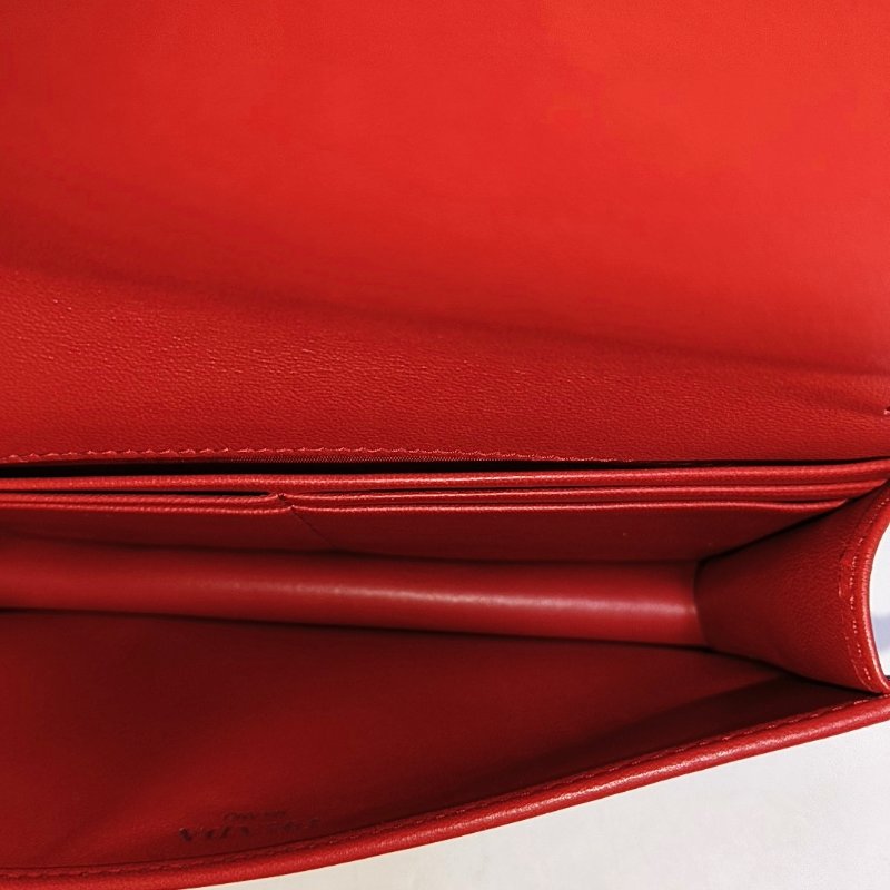 PRADA 紅色羊皮單肩包 銀色五金 可拆卸肩帶 配件齊全 9.8新-6