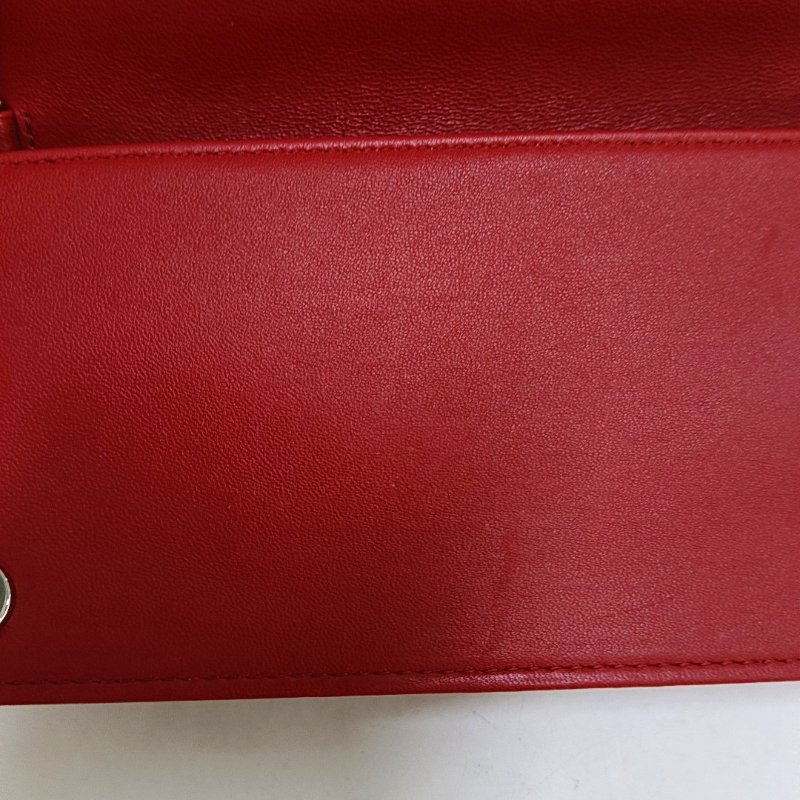 PRADA 紅色羊皮單肩包 銀色五金 可拆卸肩帶 配件齊全 9.8新-8