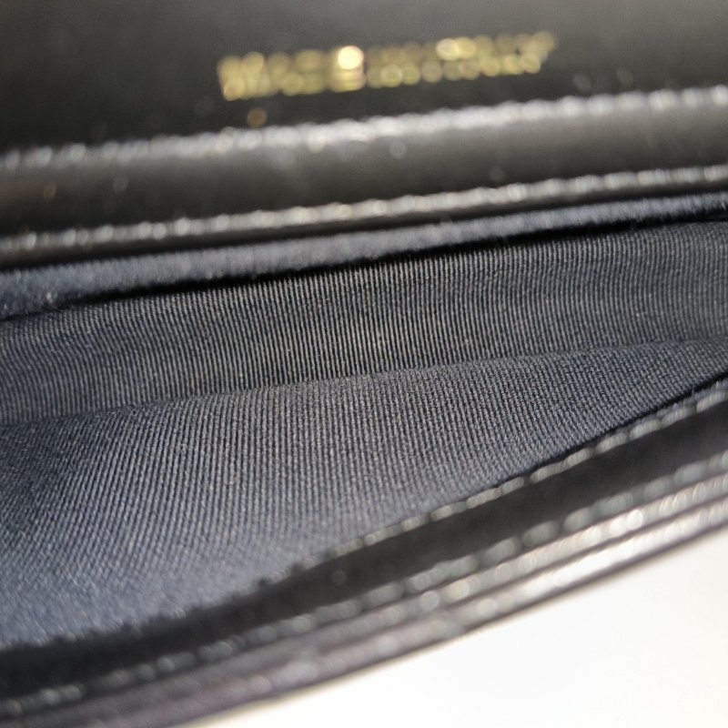 CHANEL 2.55 黑色牛皮萎格紋絎縫單肩包斜挎包 金色五金 晶片款 9.8新-9