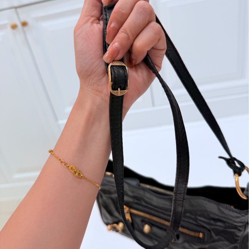 BALENCIAGA 巴黎世家 METALLIC EDGE HIP 金釦 麻將包 腋下包 側背包 肩背包 斜背包-10