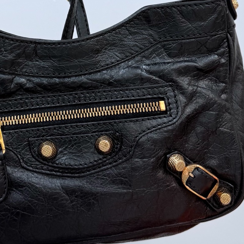 BALENCIAGA 巴黎世家 METALLIC EDGE HIP 金釦 麻將包 腋下包 側背包 肩背包 斜背包-27